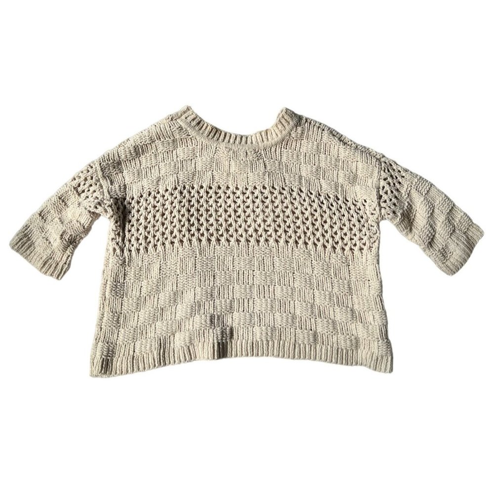 Moth Anthropologie loose knit neutral slouchy sweater size M